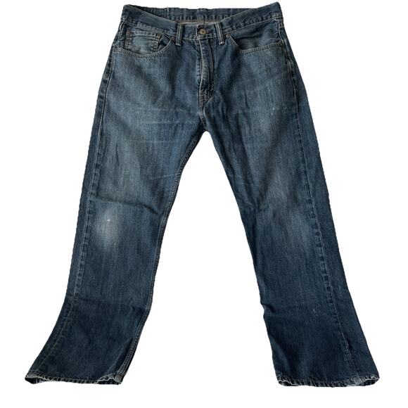 Levis Jeans Men's 34x 32” Blue 505 Regular Straight Medium Wash Denim - Picture 1 of 4